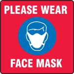 Accuform MFC125RD Carpet Decal: Please Wear Face Mask (0)