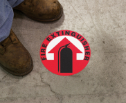 Accuform MFS2908 Slip-Gard Floor Sign: Fire Extinguisher (Arrow) (0)