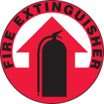 Accuform MFS2917 Slip-Gard Floor Sign: Fire Extinguisher (Arrow) (0)