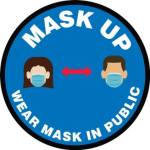 Accuform MFS379 12" Slip-Gard Floor Sign: Mask Up Wear Your Mask In Public Places, Slip-Gard (0)