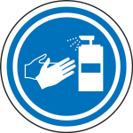 Accuform MFS443 Slip-Gard Floor Sign: Sanitize Hands Symbol (0)