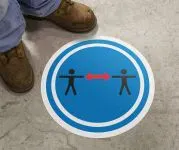 Accuform MFS444 Slip-Gard Floor Sign: Social Distance Symbol (1)