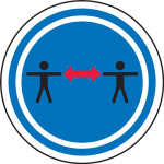 Accuform MFS444 Slip-Gard Floor Sign: Social Distance Symbol (0)