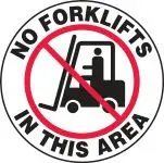 Accuform MFS846 Industrial Traffic Floor Sign: No Forklifts In This Area (2)