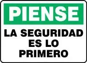 Accuform MGNF956XT Safety Sign: Think - Safety First (1)