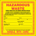 Accuform MHZWNJEVL Hazardous Waste Safety Label: California & New Jersey - Hazardous Waste (0)