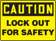 Accuform MLKT611VP OSHA Caution Lockout/Tagout Sign: Lock Out For Safety (0)
