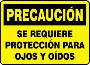 Accuform MPPA608XP OSHA Caution Safety Sign: Ear And Eye Protection Required (1)