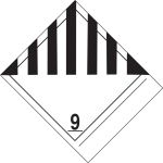 Accuform MSS913 4" x 4-3/4" Proper Shipping Name Label: Hazard Class 9 - Miscellaneous Dangerous Goods UN3268 Safety Devices, Electrically Initiated (1)