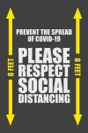 Accuform PMM124RD 6-ft x 4-ft NoTrax Message Mat: Prevent The Spread of COVID-19 Please Respect Social Distancing Red (1)