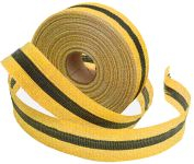 Accuform PTW204 Woven Barricade Tape: Solid W/ Black Stripe, 2" x 200-ft, Black/Red (1)