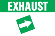 Accuform RPC760GNWTPH Duct Marker: Exhaust, OD 8" - 10", White Letters on Green (0)