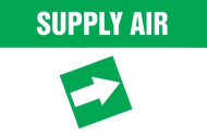 Accuform RPC774GNWTPD OD 2-1/2" - 6" Duct Marker: Supply Air, White Letters on Green (0)