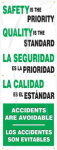 Accuform SBMBR613 74"h x 28"w - SINGLE SIDED Bilingual Safety Banner: Safety Is The Priority - Quality Is The Standard, Aluminum, Bilingual - Spanish/English (0)