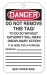 Accuform SBTAR118 OSHA Danger Tags By-The-Roll: Out Of Service, Bilingual - Spanish/English, 100 PER ROLL (2)