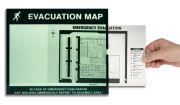 Accuform SHDTA202 Emergency Evacuation Signs Map Holders: In Case Of Emergency, Insert Size: 8 1/2"H x 11"W, Glow, Spanish (3)