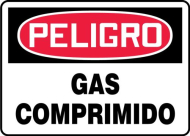 Accuform SHMCPG107XL 14" x 20" OSHA Danger Safety Sign: Compressed Gas, Aluma-Lite, Spanish (0)