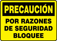 Accuform SHMLKT629VS 14" x 20" OSHA Caution Lockout/Tagout Sign: Lock Out for Safety (0)
