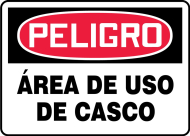 Accuform SHMPPA004XV 7" x 10" OSHA Danger Safety Sign: Hard Hat Area (0)