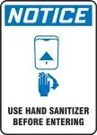 Accuform SHMRST830VA 10" x 7" OSHA Notice Safety Sign: Use Hand Sanitizer Before Entering (1)