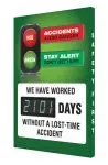 Accuform SHSCK101 28" x 20" Digi-Day Electronic Safety Scoreboards: Accidents Avoid Danger Stay Alert Don't Get Hurt We Have Worked ___ Days Without (1)