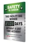 Accuform SHSCK103 28" x 20" Digi-Day Electronic Safety Scoreboards: Safety Is Green This Facility Has Worked ___ Days Without A Lost Time Accident (1)