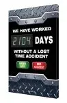 Accuform SHSCK104 28" x 20" Digi-Day Electronic Safety Scoreboards: We Have Worked __ Days Without A Lost Time Accident (1)
