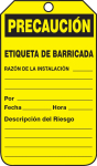 Accuform SHTAB105CTP OSHA Caution Safety Tag: Barricade Tag (0)