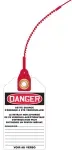 Accuform TAK634 5-3/4" x 3-1/4" with 8" strap French Loop 'n Lock OSHA Danger Safety Tag: Ne Pas Faire Dèmarrer (1)