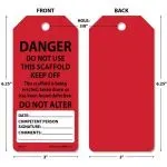 Accuform TAR109 Danger Tags By-The-Roll: Do Not Use This Scaffold Keep Off (6)