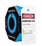 Accuform TAR158 OSHA Danger Safety Tags: Tags By-The-Roll- Barricade Tag (0)