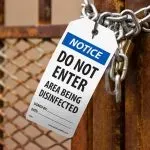 Accuform TAR284 OSHA Notice Tags By-The-Roll: Do Not Enter Area Being Disinfected (3)