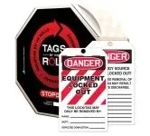 Accuform TAR410 OSHA Danger Tags By-The-Roll: Equipment Locked Out (6)