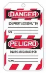 Accuform TAR486 Bilingual OSHA Danger Tags By-The-Roll: This Tag & Lock to Be Removed Only By Person Shown On Back (1)