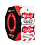Accuform TAR486 Bilingual OSHA Danger Tags By-The-Roll: This Tag & Lock to Be Removed Only By Person Shown On Back (0)