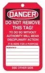 Accuform TAR751 OSHA Danger Tags By-The-Roll: Barricade Tag (Red) (1)