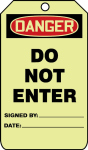 Accuform TAW114 5" x 3" Glow OSHA Danger Safety Tag: Do Not Enter (0)