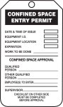 Accuform TCS319CTM Confined Space Status Safety Tag: Confined Space Entry Permit (0)