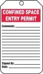 Accuform TCS323PTM Confined Space Status Safety Tag: Confined Space Entry Permit (1)