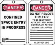 Accuform TCS341PTM OSHA Danger Safety Tag: Confined Space Entry In Progress (1)