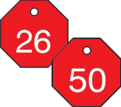 Accuform TDG823RD 1-1/2" Accu-Ply Engraved Numbered Plastic Tags (0)