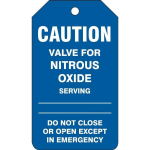 Accuform TDM640PTM Medical Gas Tag: Valve for Nitrous Oxide (0)