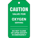 Accuform TDM660PTP Caution Safety Tag: Valve for Oxygen (0)