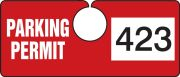 Accuform TNT423BKH 2" x 4-3/4" Horizontal Hanging Parking Tag: Parking Permit with Unique Number Black Series 700-799 (1)