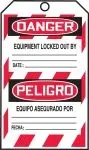 Accuform TSP107LPP Bilingual OSHA Danger Lockout Tag: Equipment Lock-Out - My Life Is On The Line! (2)