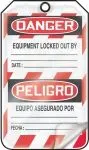 Accuform TSP107LPP Bilingual OSHA Danger Lockout Tag: Equipment Lock-Out - My Life Is On The Line! (3)