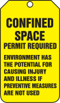 Accuform TSS822PTM Confined Space Status Tag: Confined Space Permit Required (0)