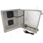 Altelix NF141210VFA1C-85 14x12x10 Fiberglass Weatherproof Vented NEMA Enclosure with 85F Cooling Fan 120 VAC Outlets & Power Cord (2)