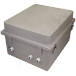 Altelix NF201612-DIN 20x16x12 Industrial DIN Rail Fiberglass Enclosure NEMA 4X IP66 with Cable Glands Installed (1)
