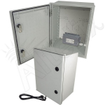 Altelix NFC161208A1C-GFI NFC Series 16x12x8 NEMA 3X Fiberglass Weatherproof Enclosure with Equipment Mounting Plate 120 VAC GFCI Outlets & Power Cord (1)